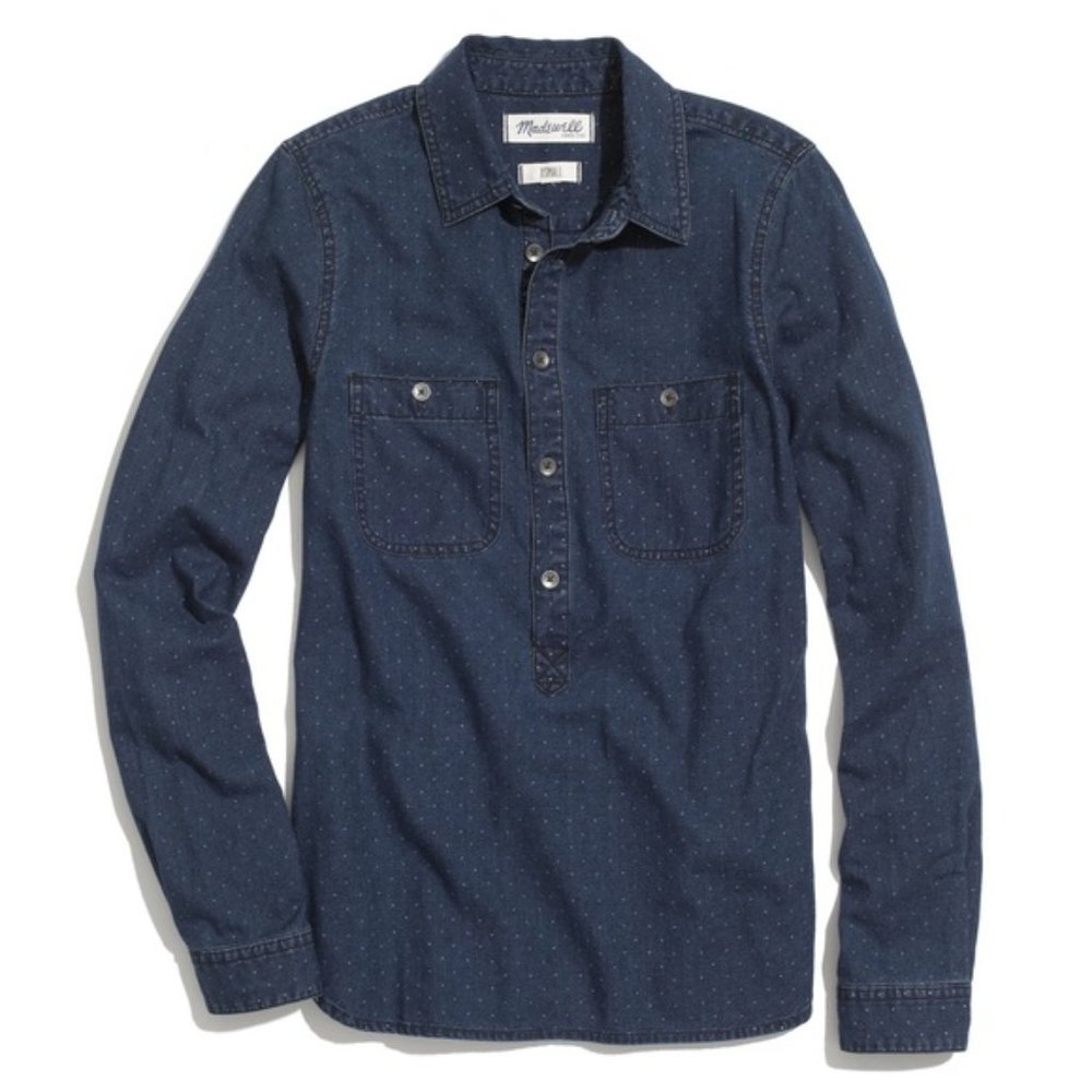 Madewell chambray pindot popover M - Picture 4 of 4